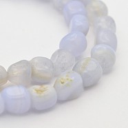 Natural Blue Lace Agate Bead Strands, Tumbled Stone, Nuggets, 5~7X5~7mm, Hole: 1mm, about 15.7 inch(G-P070-12)