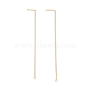 Ion Plating(IP) 304 Stainless Steel Stud Earring Finding, with Hole, Ear Thread, Golden, 109x1x0.4mm, Hole: 1.7mm, Pin: 0.7mm(STAS-E161-07G)