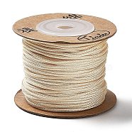 Nylon Cords, String Threads Cords, Round, Champagne Yellow, 1.5mm, about 27.34 yards(25m)/roll(OCOR-L035-G33)