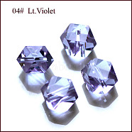 Imitation Austrian Crystal Beads, Grade AAA, Faceted, Cornerless Cube Beads, Lilac, 4x4x4mm, Hole: 0.7~0.9mm(SWAR-F084-4x4mm-04)