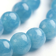 Natural Gemstone Beads Strands, Dyed, Imitation Aquamarine, Round, 6mm, Hole: 1mm, about 63pcs/strand, 14.9 inch(G-J333-04-6mm)