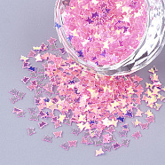 Shining Nail Art Glitter, Manicure Sequins, DIY Sparkly Paillette Tips Nail, Butterfly, Pink, 2x3x0.2mm(X-MRMJ-Q039-02D)