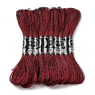 10 Skeins 12-Ply Metallic Polyester Embroidery Floss, Glitter Cross Stitch Threads for Craft Needlework Hand Embroidery, Friendship Bracelets Braided String, FireBrick, 0.8mm, about 8.75 Yards(8m)/skein(OCOR-Q057-A07)