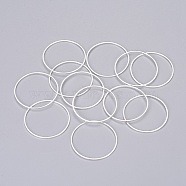 Brass Linking Rings, Nickel Free, Silver, 20x0.7~1mm(EC18720MM-NFS)