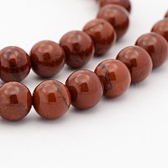 Natural Gemstone Round Bead Strands, Red Jasper, 8mm, Hole: 1mm, about 48pcs/strand, 15.7 inch(G-J302-08-8mm)