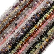 Natural Mixed Gemstone Beads Strands, Faceted, Rondelle, Mixed Dyed and Undyed, 3~4.5x2~3mm, Hole: 0.7~0.9mm, about 129~187pcs/strand, 14.96~15.20''(38~38.6cm)(G-A097-C05-07)