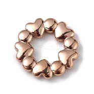 Ion Plating(IP) 304 Stainless Steel Linking Rings, Heart Ring, Rose Gold, 18x3mm, Inner Diameter: 8.5mm(STAS-I673-02RG)
