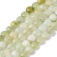 Natural New Jade Beads Strands, Flat Round, 10x5~5.5mm, Hole: 1.5mm, about 40pcs/strand, 14.96 inch(38cm)(G-C171-C02-01)