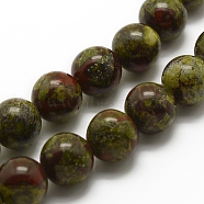 Natural Dragon Blood Beads Strands, Round, 8mm, Hole: 1mm, about 48pcs/strand, 15.3 inch(39cm)(G-G735-34-8mm)