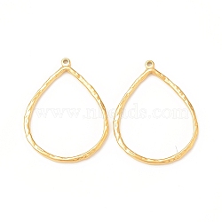 304 Stainless Steel Pendants, Teardrop, Real 18K Gold Plated, 42x32x2mm, Hole: 1.6mm(STAS-A075-14G)