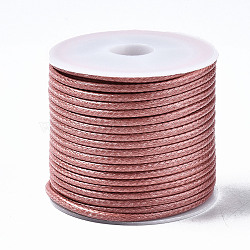 Waxed Polyester Cords, for Jewelry Making, Light Coral, 1.5mm, about 10m/roll(YC-R004-1.5mm-01)