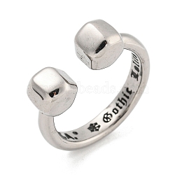 304 Stainless Steel Open Rings, Antique Silver, Inner Diameter: 19mm(RJEW-B055-06AS)