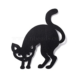 Wool Felt Cat Party Decorations, Halloween Themed Display Decorations, for Decorative Tree, Banner, Garland, Black, 183x200x2mm(AJEW-P101-05C)