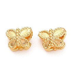 Brass Beads, Butterfly, Real 18K Gold Plated, 5x6x3.8mm, Hole: 1.5x2mm(KK-H513-07G)