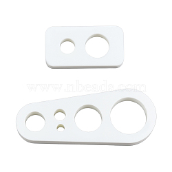 2Pcs 2 Styles Plastic Safety Eye Insertion Tool for Toy Making, Rectangle & Oval, White, 47~100x24.5~39.5x9~13.5mm, Hole: 5.5~26.5mm, 1pc/style(FIND-OC0013-51A)