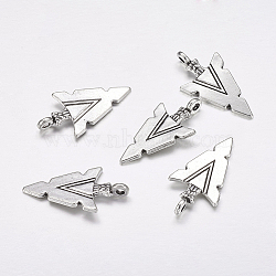 Tibetan Style Alloy Triangle Pendants, Cadmium Free & Lead Free, Antique Silver, 30x15x5mm, Hole: 2.5mm(X-TIBEP-2279-AS-LF)