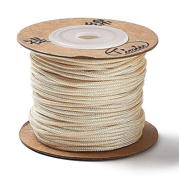 Nylon Cords, String Threads Cords, Round, Champagne Yellow, 1.5mm, about 27.34 yards(25m)/roll