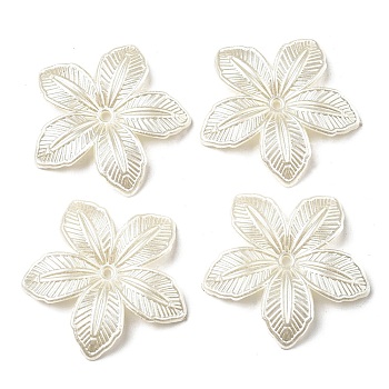 ABS Imitation Pearl Beads, Flower, 40x42x5mm, Hole: 2mm