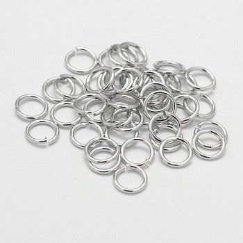 Eco-Friendly Brass Open Jump Rings, Cadmium Free & Nickel Free & Lead Free, Platinum, 20 Gauge, 5x0.8mm, about 3.4mm inner diameter, Hole: 3mm, about 357pcs/20g
