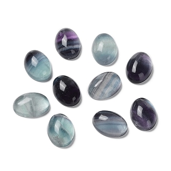 Natural Fluorite Cabochons, Oval, 18x13x6.5~7mm