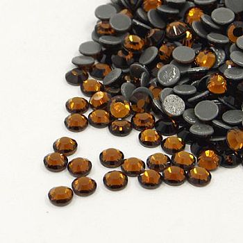 Glass Hotfix Rhinestone, Grade AA, Flat Back & Faceted, Half Round, Smoked Topaz, SS6, 1.9~2.0mm, about 1440pcs/bag