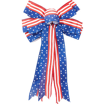 Polyester Bowknots, Pull Bows for Independence Day Decorations, Colorful, 485x275x41mm