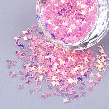 Shining Nail Art Glitter, Manicure Sequins, DIY Sparkly Paillette Tips Nail, Butterfly, Pink, 2x3x0.2mm