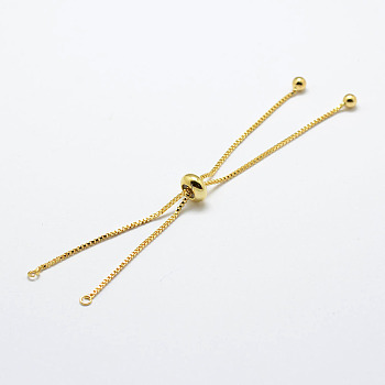 Rack Plating Brass Chain Bracelet Making, Long-Lasting Plated, Slider Bracelets Making, Cadmium Free & Lead Free, Golden, Single Chain Length: about 115~120mm