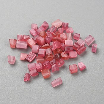 Glass Imitation Gemstone Beads, Nuggest, Cerise, 4~9x4~9mm, Hole: 1~1.2mm, about 55pcs/10g