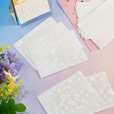 50Pcs PP Heart Pattern Laser Card Film(AJEW-TADJ0001-27B)-4