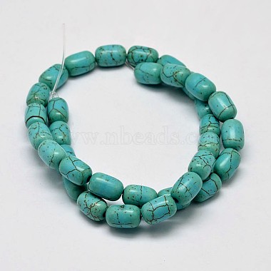 Dyed Barrel Synthetic Turquoise Beads Strands(X-G-M142-05)-2