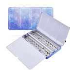Iron Empty Watercolor Tin Box Palette Paint Case, for Art Painting Supplies, Rectangle, Royal Blue, 22.3x11.45x2.4cm(AJEW-WH0270-260B-01)