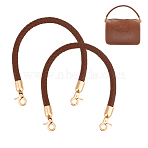 PU Leather Bag Straps, with  Zinc Alloy Swivel Clasps, for Bag Handle Replacement Accessories, Light Gold, Coconut Brown, 402x12mm(DIY-WH0504-422B)