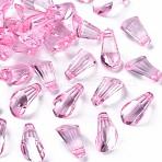 Transparent Acrylic Pendants, Torch Shapes, Pearl Pink, 17x9x9mm, Hole: 1.8mm, about 970pcs/500g(MACR-S373-111-B01)