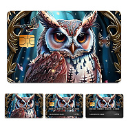 Plastic Waterproof Card Stickers, Self-adhesion Card Skin for Bank Card Decor, Rectangle, Owl, 140x190mm(STIC-WH0032-044)