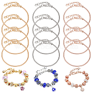 12Pcs 3 Color Stainless Steel Round Snake Chains Bracelet for Men Women, Mixed Color, 8-7/8 inch(22.4cm), 4Pcs/color, 65mm(DIY-BC0009-44)