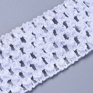 Elastic Lace Trim, Polyester Ribbon, White, 40x1.5mm, 10m/roll(OCOR-WH0052-27A)