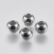 304 Stainless Steel Beads, with Rubber Inside, Slider Beads, Stopper Beads, Rondelle, Stainless Steel Color, 6x4.6mm, Hole: 1.5mm(STAS-F139-062P-6mm)