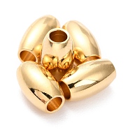 Brass Beads, Long-Lasting Plated, Oval, Real 24K Gold Plated, 8x5mm, Hole: 2mm(KK-H759-26A-G)