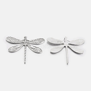 Tibetan Style Alloy Pendants, Dragonfly, Lead Free and Cadmium Free, Antique Silver, Size: about 46.5mm wide, 37mm long, 4mm thick, hole: 3mm(TIBEP-38X49-AS)