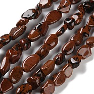 Natural Mahogany Obsidian Beads Strands, Nuggets, Tumbled Stone, 4.5~11.5x3~7x3.5~6mm, Hole: 1~1.2mm, about 48~68pcs/strand, 15.35~15.94''(39~40.5cm)(G-P497-01C-05)