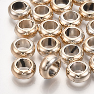 UV Plating ABS Plastic Beads, Rondelle, Rose Gold Plated, 10x4.5mm, Hole: 6mm(CCB-S162-27RG)