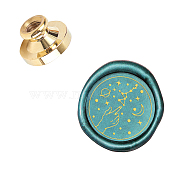 DIY Wood Wax Seal Stamp, Scrapbook Brass Stamps, Moon Pattern, 25mm(AJEW-WH0130-662)