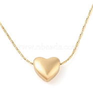 304 Stainless Steel Cardano Chain Heart Pendant Necklaces for Women, Real 18K Gold Plated, 16.14 inch(41cm)(NJEW-Z046-01G)