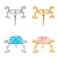 Iron Tray Pedestal, for Crystal Ball, Mixed Color, 3.1x5.6cm, Tray: 2cm, 2 colors, 4pcs/color, 8pcs/set(IFIN-GA0001-23)