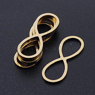 201 Stainless Steel Links connectors, Laser Cut, Infinity, Golden, 26x9x1mm, Hole: 11x7mm(STAS-S105-T942-2)