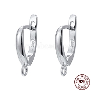 Anti-Tarnish Rhodium Plated 925 Sterling Silver Leverback Earrings, with 925 Stamp, Platinum, 17.5x11x3mm, Hole: 1.5mm, Pin: 0.7mm(STER-K168-003P)