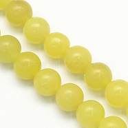 Natural Lemon Jade Round Beads Strands, 6.5mm, Hole: 1mm, about 63pcs/strand, 15.5 inch(G-S141-03)