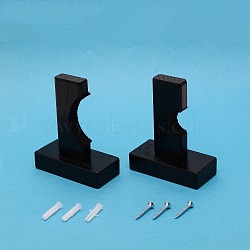 Wood Baseball Softball Bat Rack Kits, with Iron Screw and Plastic Nut, Black, 90x44mm(AJEW-WH0261-83)