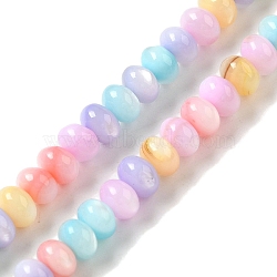 Rainbow Color Dyed Natural Freshwater Shell Beads Strands, Mixed Color, Rondelle, 5x3mm, Hole: 0.5mm, about 94pcs/strand, 15.04 inch(38.2cm)(SHEL-G018-02G)